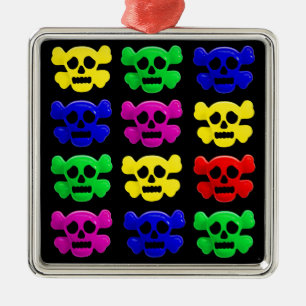 Adorno Metálico Patrón de calaveras coloridas