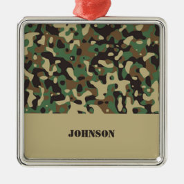 Adorno Metálico Patrón de camuflaje de nombre personalizado