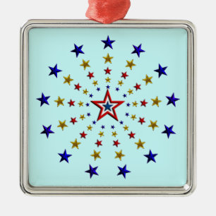 Adorno Metálico Patrón de estrellas patrióticas