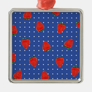 Adorno Metálico patrón de fresa con puntos