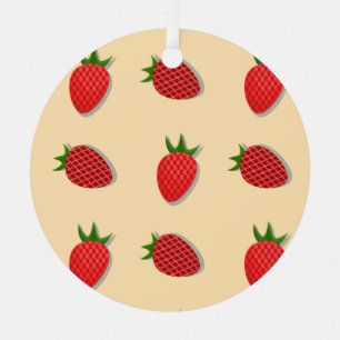 Adorno Metálico Patrón de fresa para buenas vibraciones en verano 