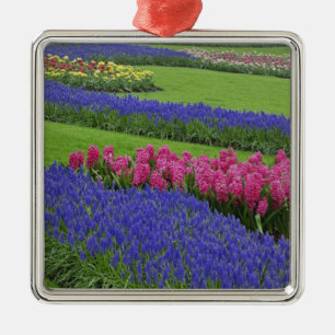 Adorno Metálico Patrón de jacinto de uva, tulipanes y