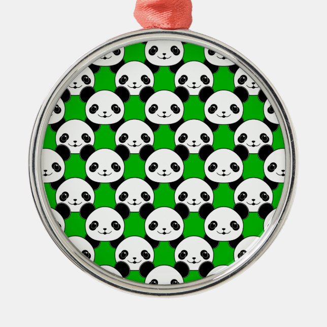 Adorno Metálico Patrón de oso Kawaii Panda (Frente)