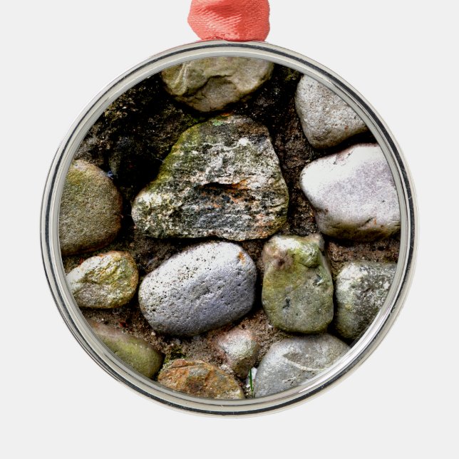 Adorno Metálico Patrón de piedra de campo de piedras rocosas en pe (Frente)