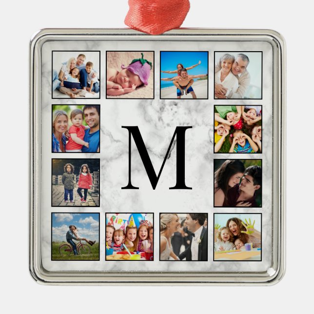 Adorno Metálico Patrón de Piedra de Mármol Blanco (Frente)