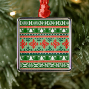 Adorno Metálico Patrón de punteado de navidades