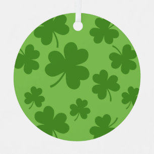 Adorno Metálico Patrón de Shamrock Clover del Día de San Patricio
