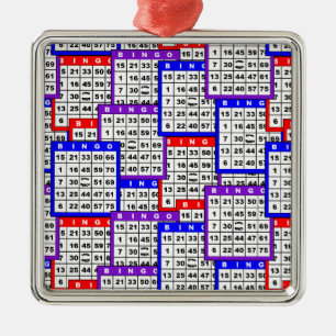 Adorno Metálico Patrón de tarjetas de bingo