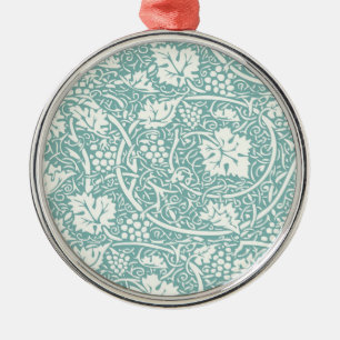 Adorno Metálico Patrón de uva William Morris Turquoise Verde azula