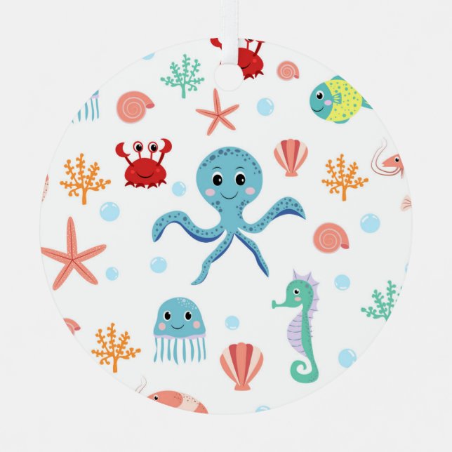 Adorno Metálico Patrón del mundo marino (Anverso)