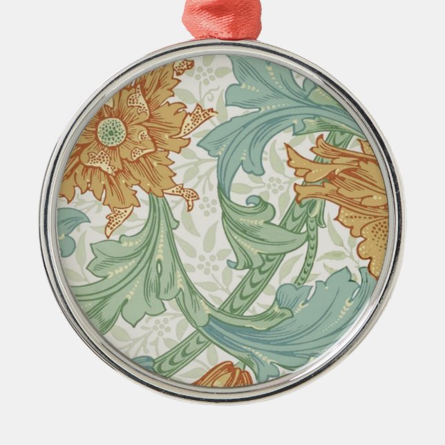 Adorno Metálico Patrón floral de un solo stem de William Morris (Frente)
