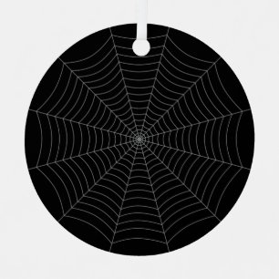 Adorno Metálico Patrón Halloween de telaraña gris negra