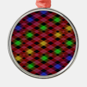 Adorno Metálico Patrón multicolor de Gingham Check