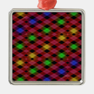 Adorno Metálico Patrón multicolor de Gingham Check