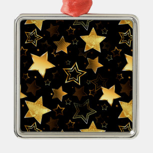 Adorno Metálico Patrón sin foco con las estrellas doradas