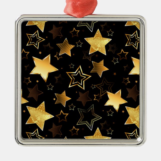 Adorno Metálico Patrón sin foco con las estrellas doradas (Frente)