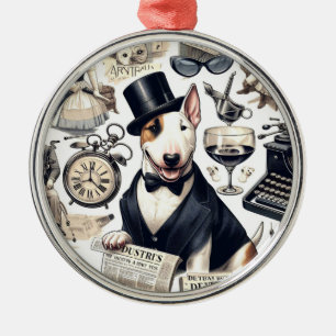 Adorno Metálico Patrón vintage de bull terrier