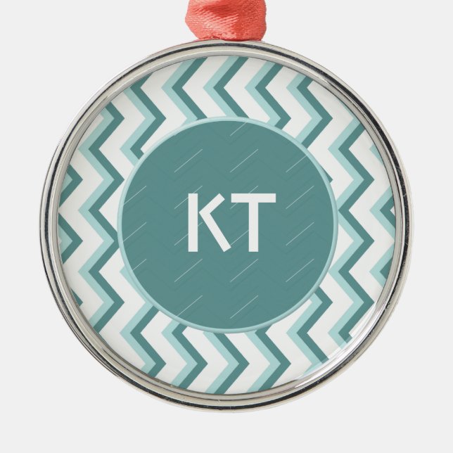 Adorno Metálico Patrón ZigZag Chevron en verde menta (Frente)