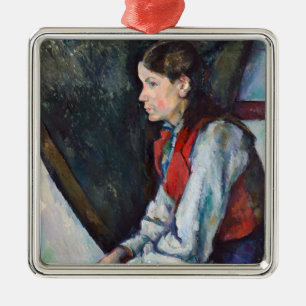 Adorno Metálico Paul Cezanne - Niño con Chaleco Rojo