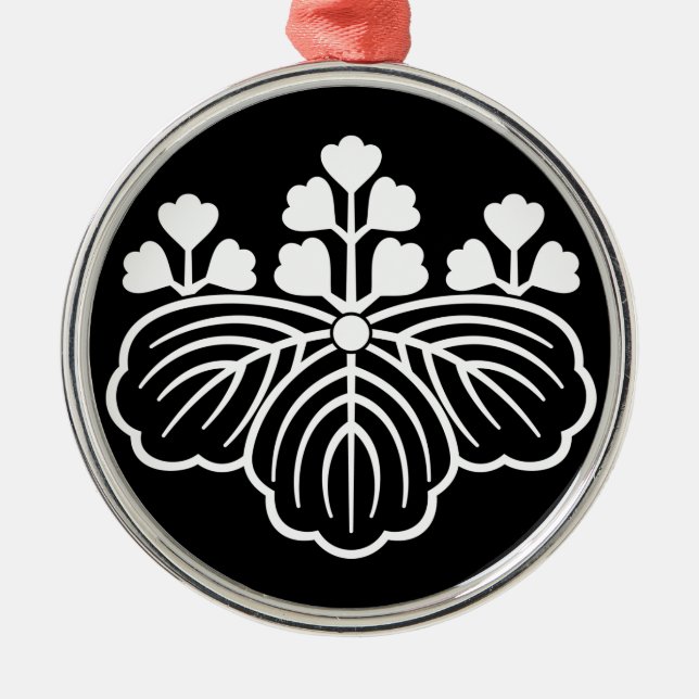 Adorno Metálico paulownia sombría con 5 y 3 florecimiento (Frente)