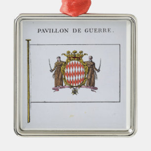 Adorno Metálico Pavillon de Guerre, detalle de banderas de Mónaco