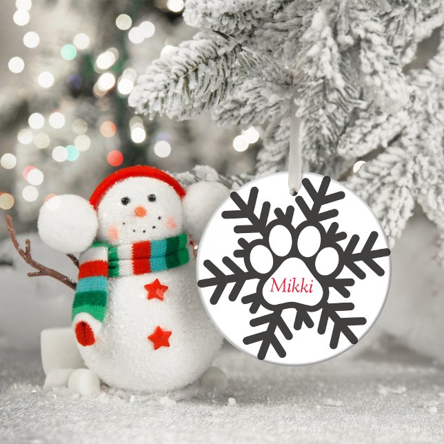 Adorno Metálico Paw personalizada por navidades (Christmas-Paw-Christmas ceramic tree decoration)