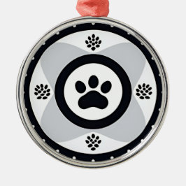 Adorno Metálico Paw Print con elementos decorativos