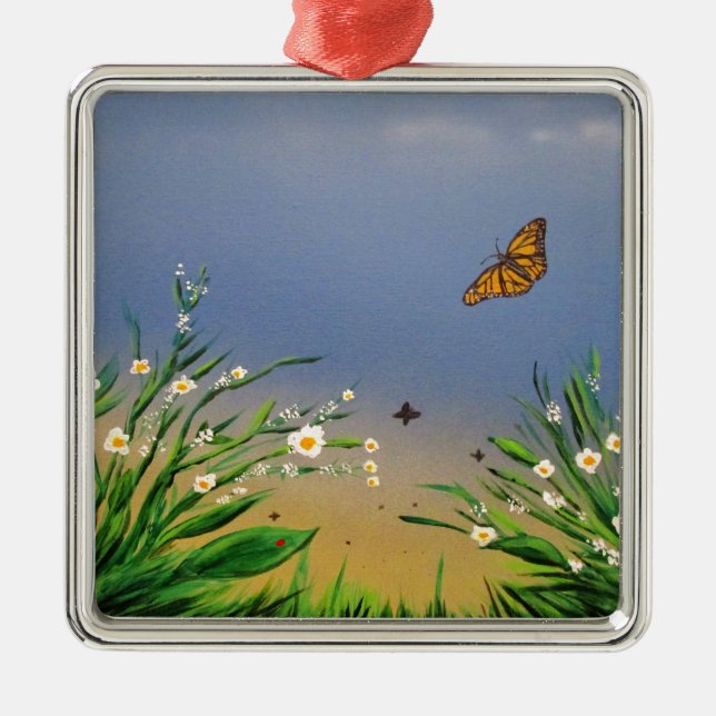 Adorno Metálico Paz de mariposa (Frente)