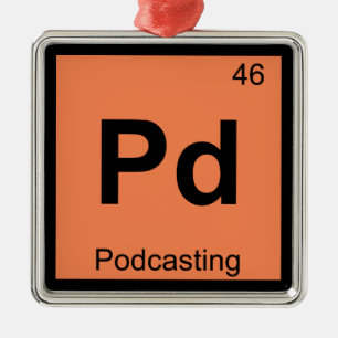 Adorno Metálico Pd - Podcasting Chemistry Periodic Table Symbol
