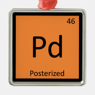 Adorno Metálico Pd - Tabla periódica de química de meme posterizad