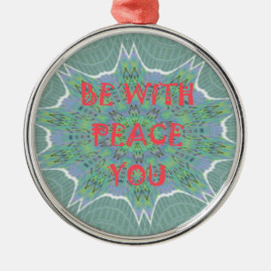 Adorno Metálico Peace Be With You Inspirador Graphic Art Text