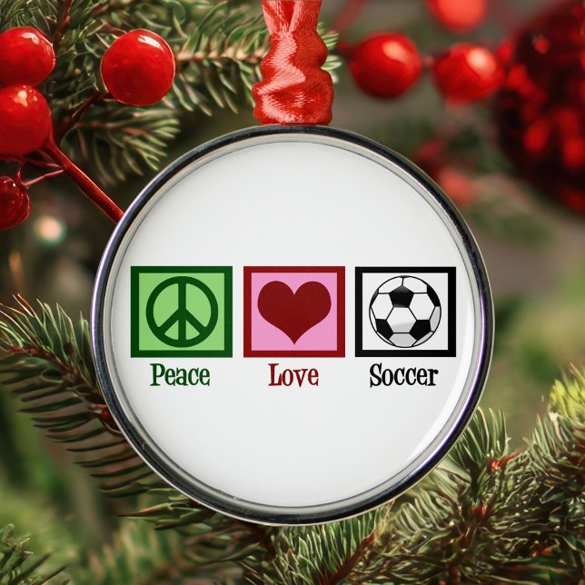 Adorno Metálico Peace Love Soccer (Subido por el creador)