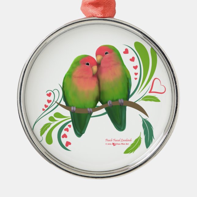 Adorno Metálico Peach Faced Love Birds (Frente)