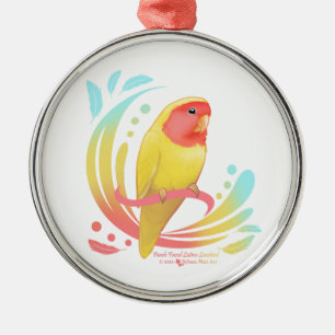 Adorno Metálico Peach Faced Lutino Lovebird