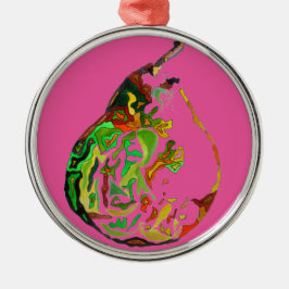 Adorno Metálico Pear fruit pop art watercolour illustration