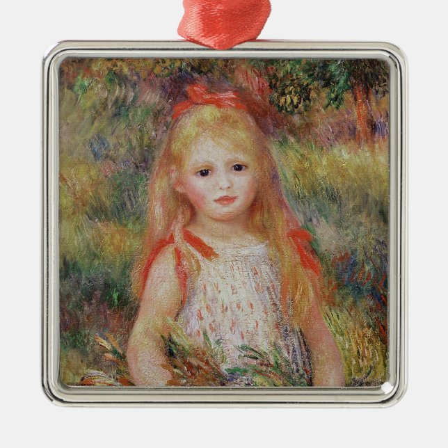 Adorno Metálico Pedro flores que llevan de una niña de Renoir el | (Frente)