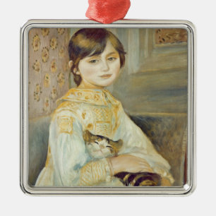 Adorno Metálico Pedro un Renoir el   Julia Manet con el gato
