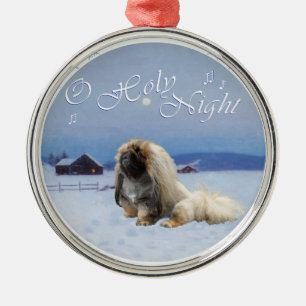 Adorno Metálico Pekingese Noche Santa