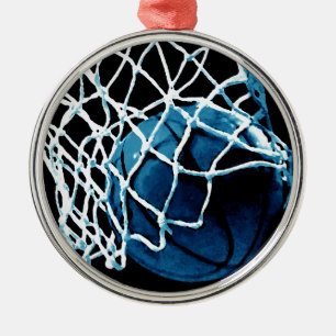 Adorno Metálico pelota de baloncesto azul
