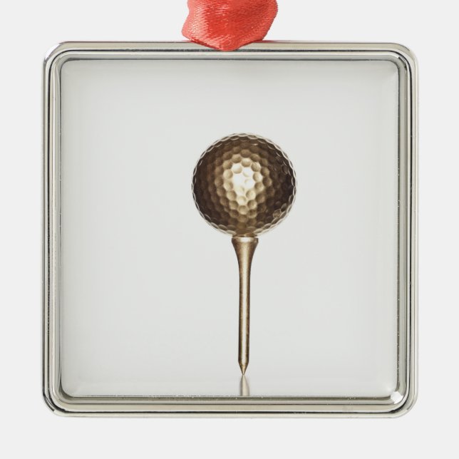 Adorno Metálico Pelota de golf y camiseta del oro (Frente)