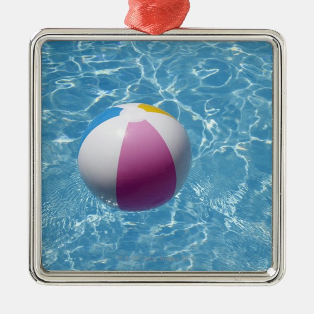Adorno Metálico Pelota de playa en piscina (Frente)