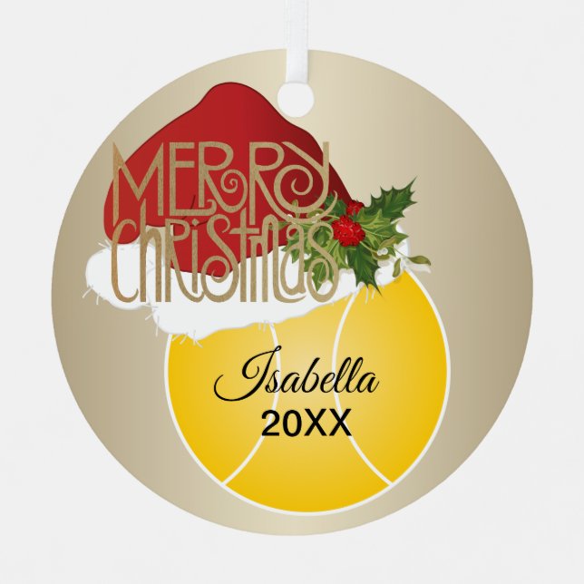 Adorno Metálico Pelota de tenis de navidades (Anverso)