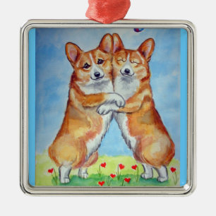Adorno Metálico Pembroke Welsh Corgi Ornament Square Premium