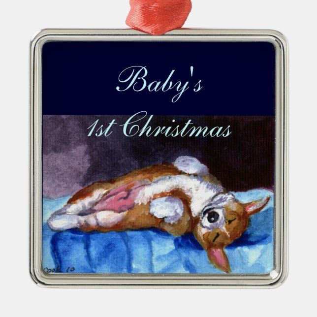 Adorno Metálico Pembroke Welsh Corgi Ornament Square Premium (Frente)