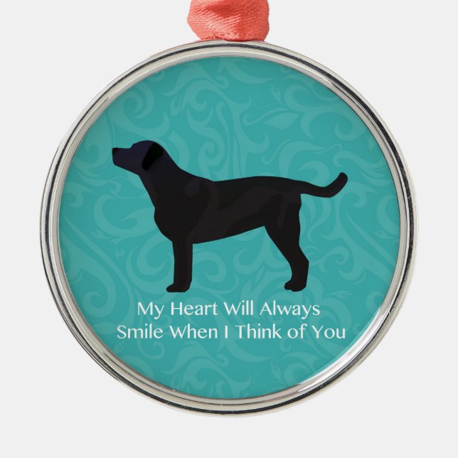 Adorno Metálico Pensamiento en el Black Lab de tu diseño (Frente)