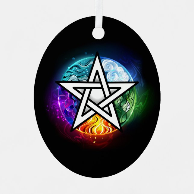 Adorno Metálico Pentagrama de Wiccan (Anverso)