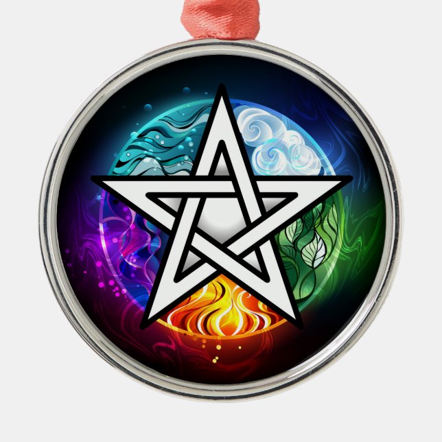 Adorno Metálico Pentagrama de Wiccan (Frente)
