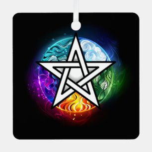 Adorno Metálico Pentagrama de Wiccan