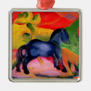 Adorno Metálico Pequeño Horse azul, 1912