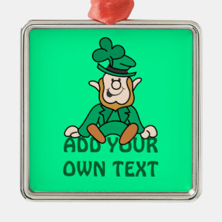 Adorno Metálico Pequeño Leprechaun - añada su propio texto